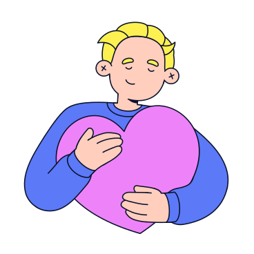 Young man spends Valentine's Day alone with himself в PNG, SVG