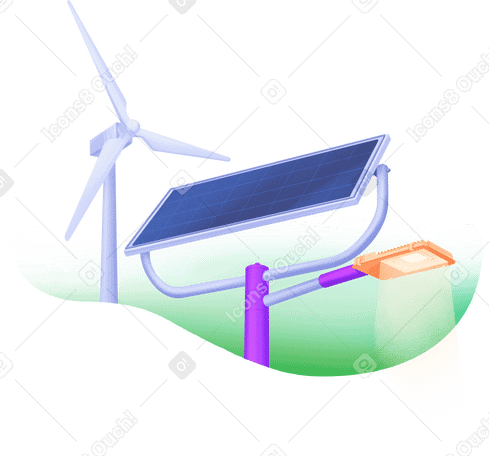 solar-powered street lamp and wind generator PNG, SVG
