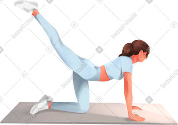 Girl practicing on a mat PNG, SVG