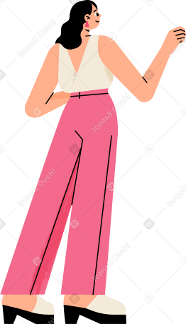 woman in an evening suit Illustration in PNG, SVG