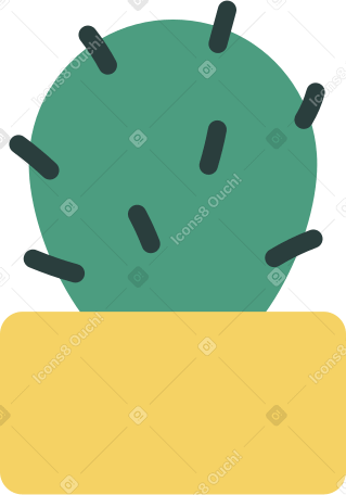 кактус в горшке в PNG, SVG
