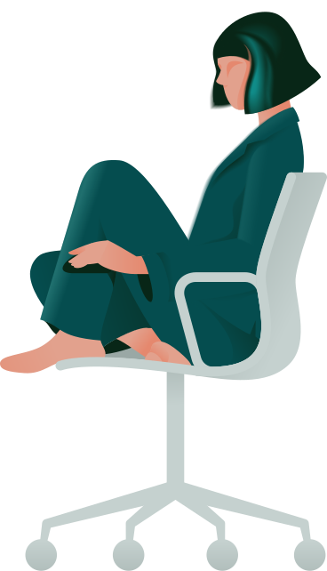 seated woman with a mouse on a chair PNG, SVG