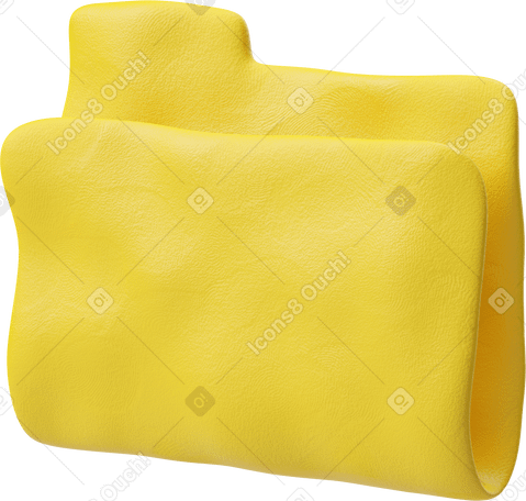 3D Three-quarter view of a yellow folder icon PNG, SVG