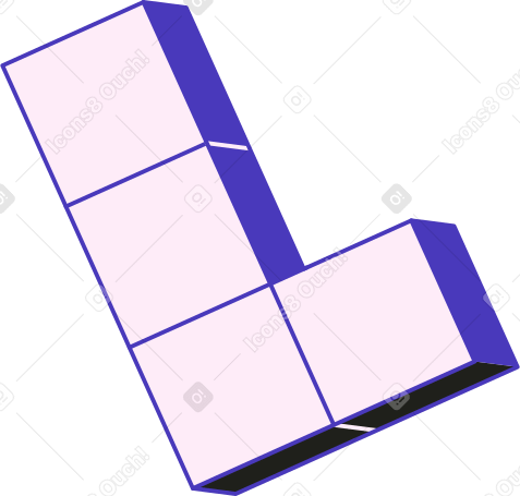 l shaped block of cubes PNG, SVG