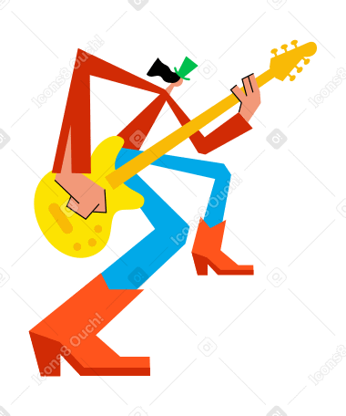 Man playing guitar Illustration in PNG, SVG