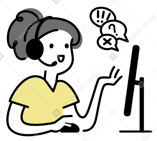 Женщина-оператор по обслуживанию клиентов в PNG, SVG