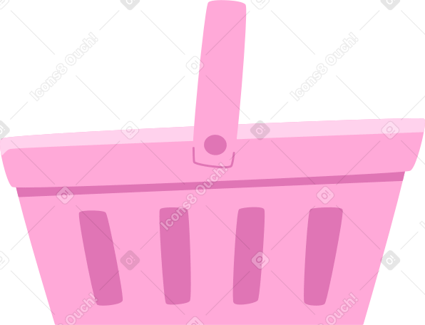 pink shopping basket PNG, SVG