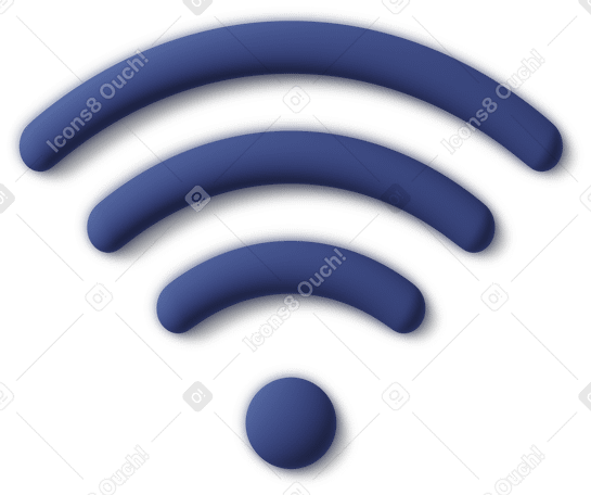 3D blue wi-fi signal icon Illustration in PNG, SVG