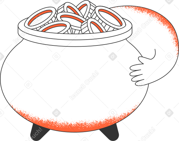 pot and coins PNG, SVG