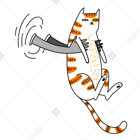 GIF, Lottie(JSON), AE 고양이를 안고 있는 팔 애니메이션 일러스트레이션