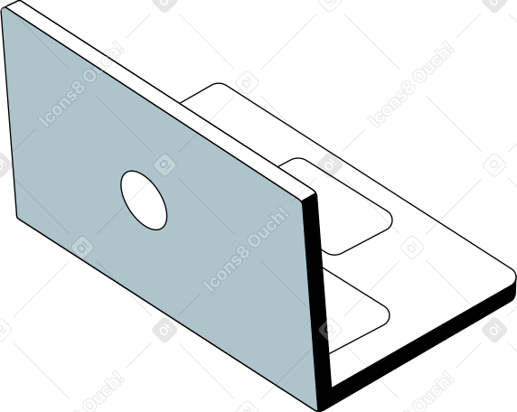 open laptop with lid forward PNG, SVG
