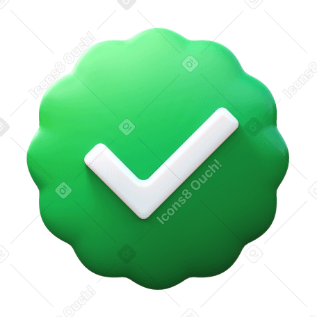 3D verified account PNG, SVG