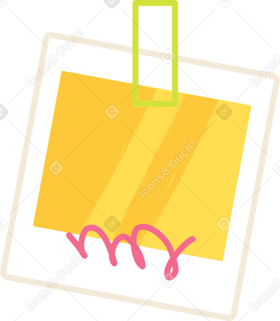 frame with sticker and signature on the wall Illustration in PNG, SVG