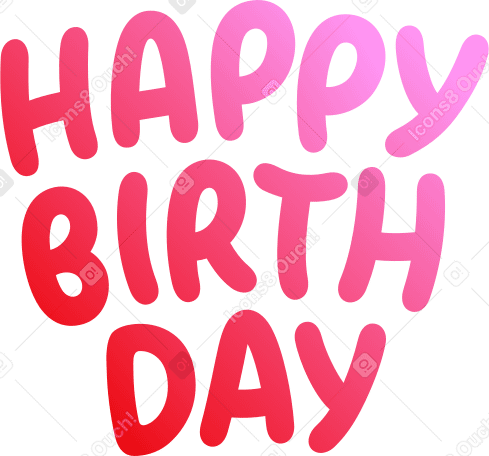 happy birthday lettering Illustration in PNG, SVG