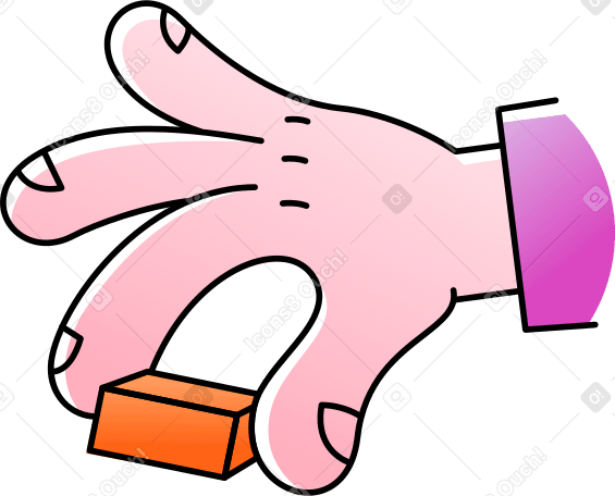 hand with briсk PNG, SVG