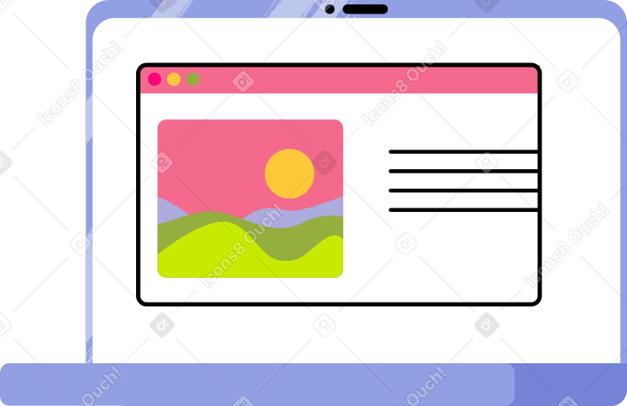 Illustrazione animata laptop blu aperto in GIF, Lottie (JSON), AE