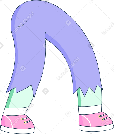 Зеленое тело в фиолетовых штанах в PNG, SVG