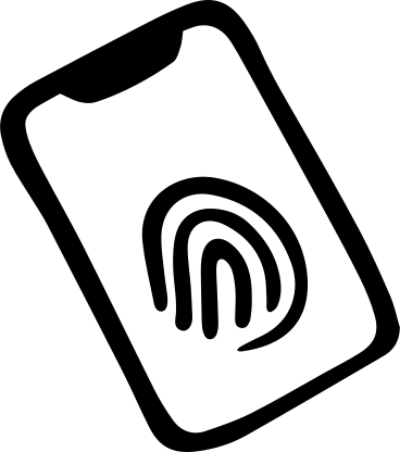 Phone with fingerprint PNG, SVG