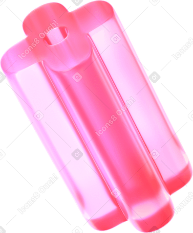 3D 분홍색 유리로 만든 꽃 모양의 튜브 PNG, SVG