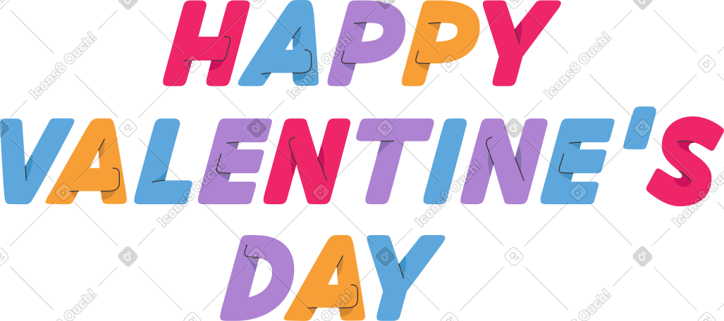 lettering happy valentine's day PNG, SVG