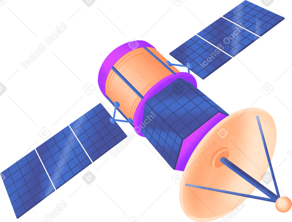 large blue-orange satellite PNG、SVG