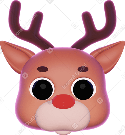 3D rudolph the reindeer d icon PNG, SVG