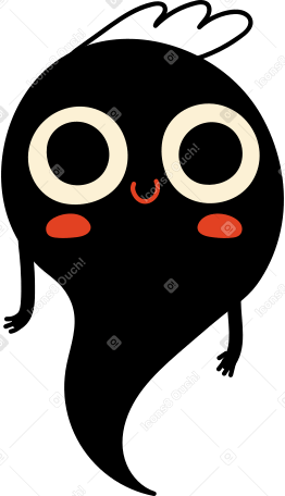 black character droplet Illustration in PNG, SVG