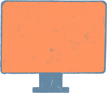 computer screen with orange display PNG、SVG
