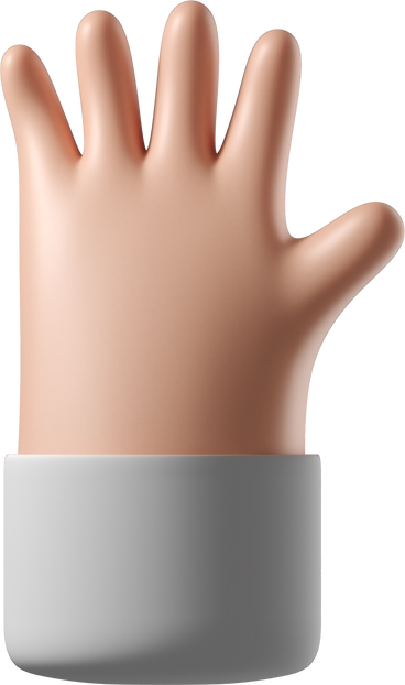 White skin waving hand with fingers splayed PNG, SVG