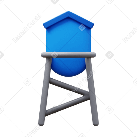3D water tower PNG, SVG