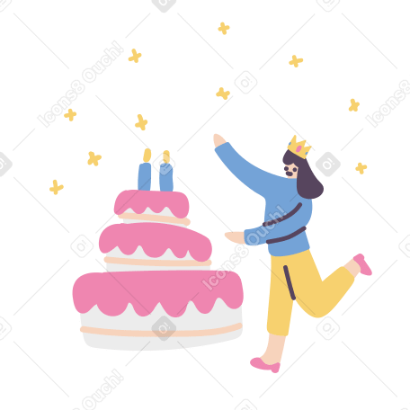 Happy birthday Illustration in PNG, SVG