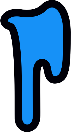 Illustration blue dripping saliva aux formats PNG, SVG