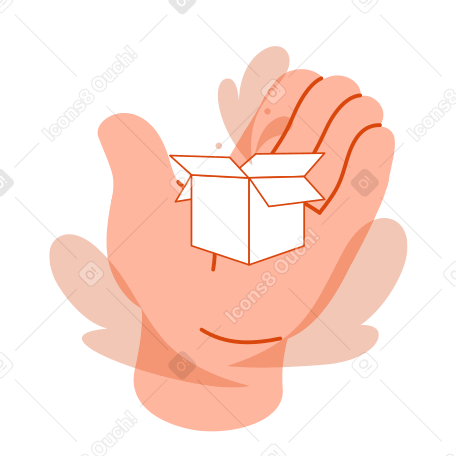 Hand holding a small box PNG, SVG