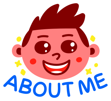 lettering sticker about me boy yellow red text PNG, SVG