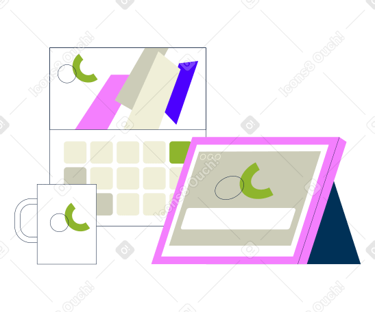 Брендинг и дизайн айдентики с использованием фирменных элементов в PNG, SVG