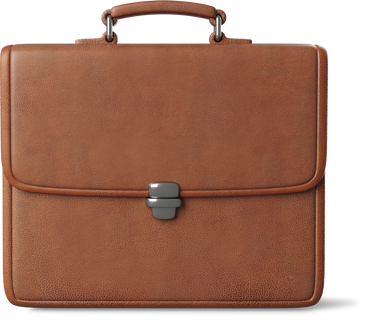 brown leather briefcase standing PNG, SVG