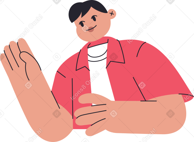 man in red shirt torso Illustration in PNG, SVG