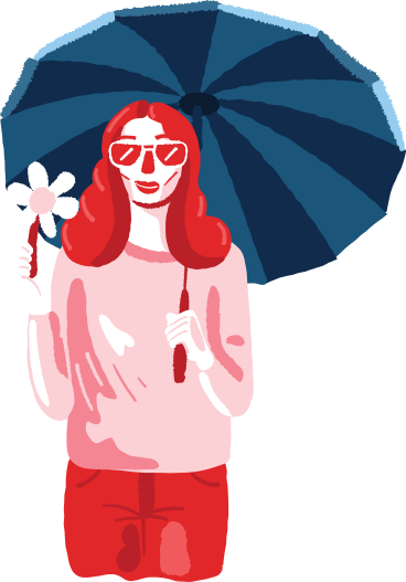 woman under umbrella PNG, SVG