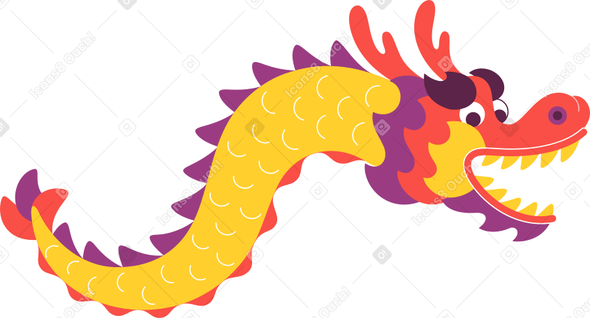 Большой китайский дракон в PNG, SVG