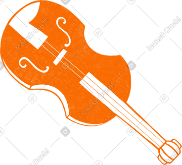 Orange violin PNG, SVG