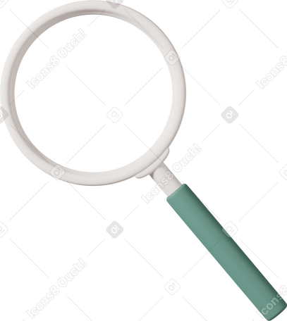 3D magnifying glass green PNG、SVG