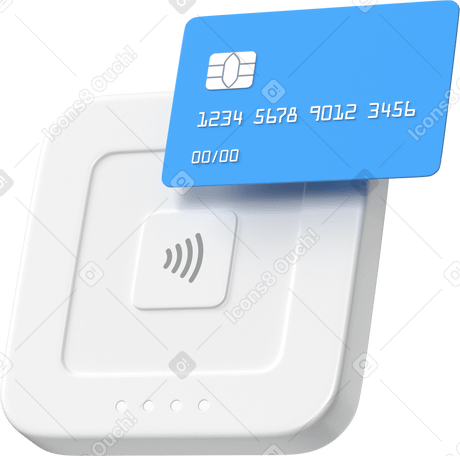 3D Считыватель для бесконтактной оплаты и кредитной карты в PNG, SVG