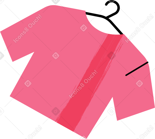 pink t-shirt on a hanger Illustration in PNG, SVG