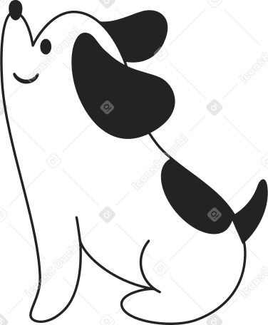 sitting dog Illustration in PNG, SVG