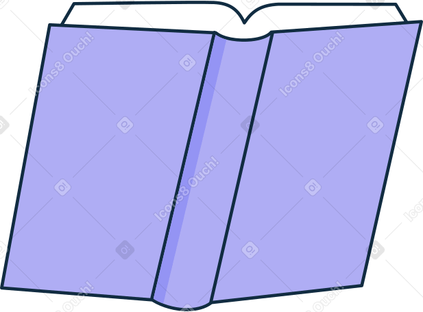 half open lilac book Illustration in PNG, SVG
