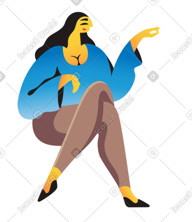 优雅的女人坐着 PNG, SVG