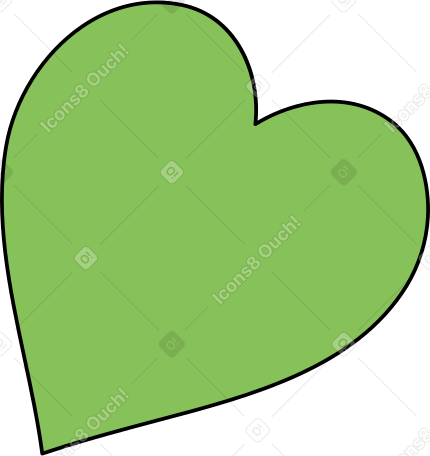 зеленое сердце в PNG, SVG