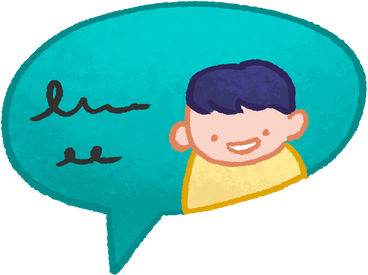 Speech bubble with man and text PNG、SVG