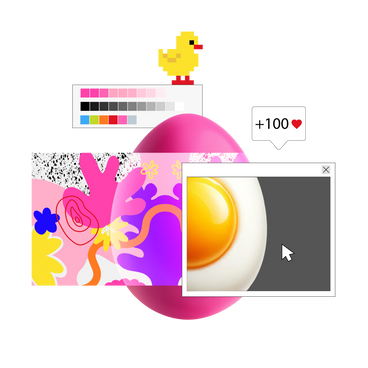 coloring an easter egg in a digital program в PNG, SVG