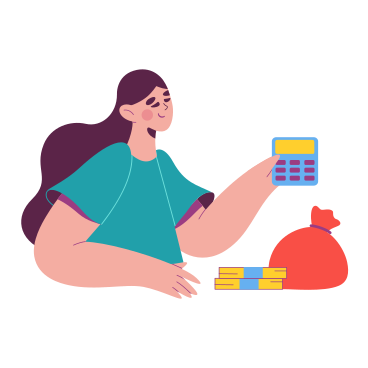 Girl counting money PNG, SVG